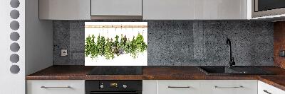 Cooker splashback Herbs on a string