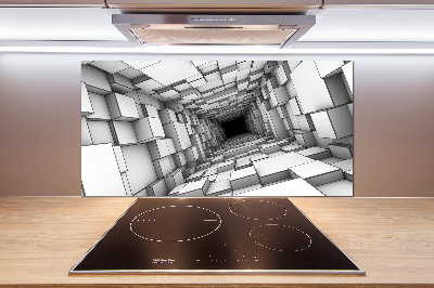 Glass splashback Tunnel from cubes