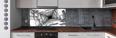 Glass splashback Tunnel from cubes