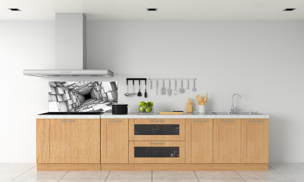 Glass splashback Tunnel from cubes