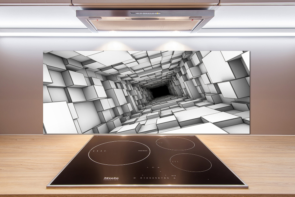 Glass splashback Tunnel from cubes