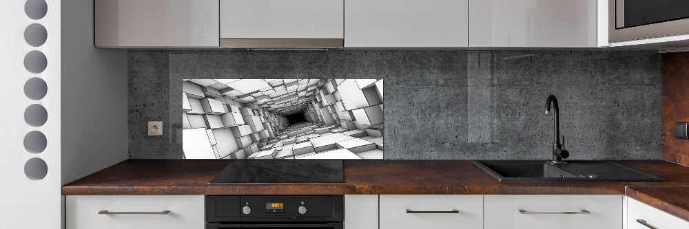 Glass splashback Tunnel from cubes