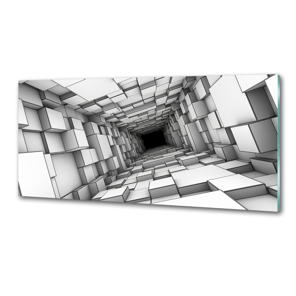 Glass splashback Tunnel from cubes