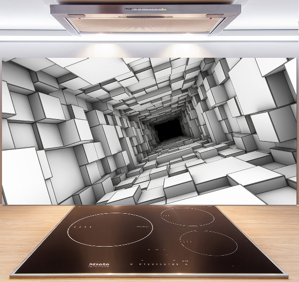 Glass splashback Tunnel from cubes