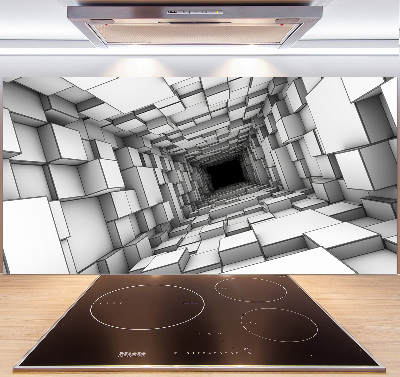 Glass splashback Tunnel from cubes