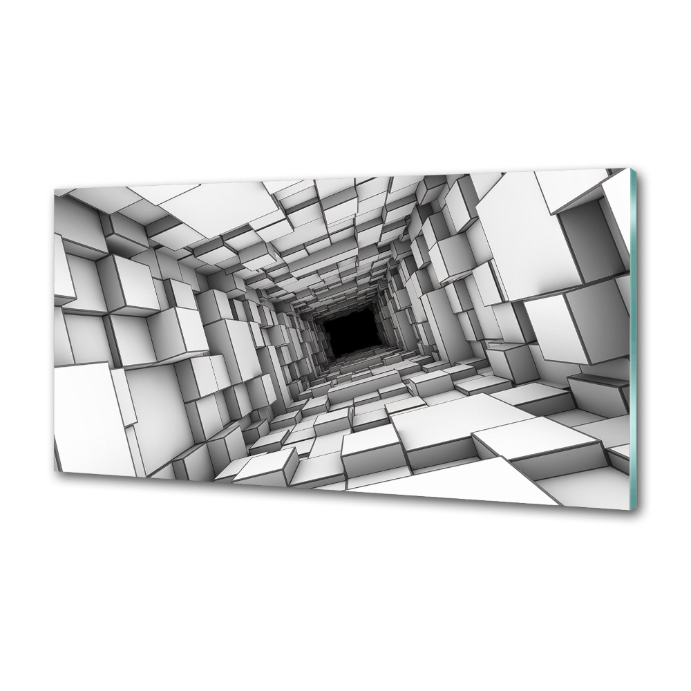 Glass splashback Tunnel from cubes