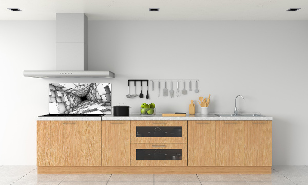 Glass splashback Tunnel from cubes