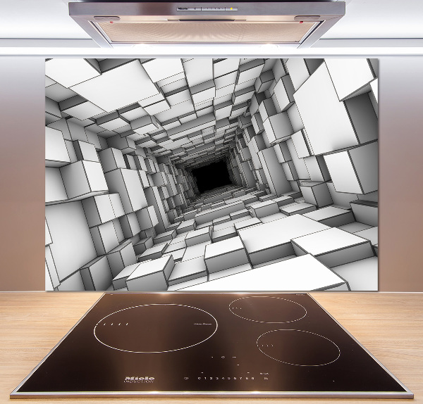 Glass splashback Tunnel from cubes