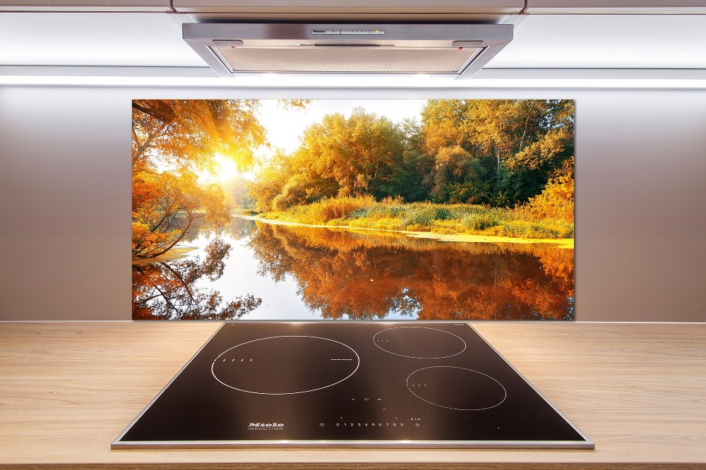 Cooker splashback River in autumn