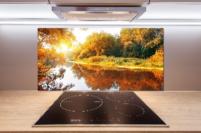 Cooker splashback River in autumn