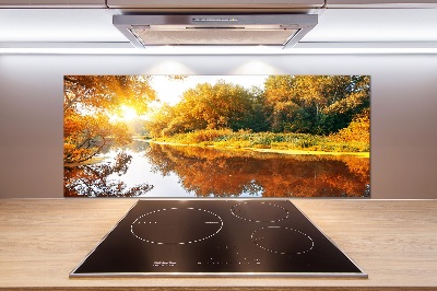 Cooker splashback River in autumn