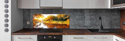 Cooker splashback River in autumn