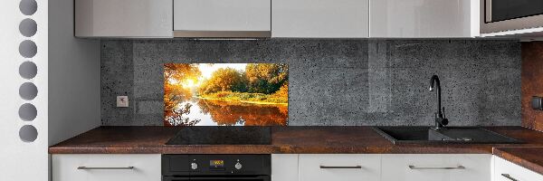 Cooker splashback River in autumn