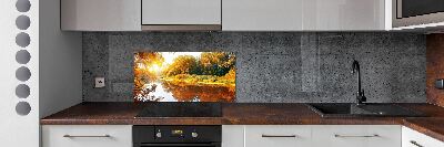 Cooker splashback River in autumn