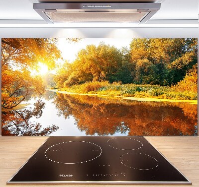 Cooker splashback River in autumn