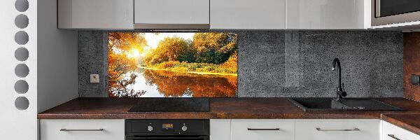 Cooker splashback River in autumn