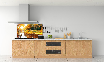 Cooker splashback River in autumn