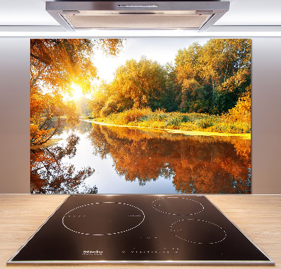 Cooker splashback River in autumn