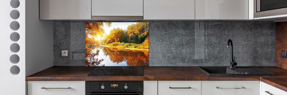 Cooker splashback River in autumn