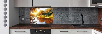 Cooker splashback River in autumn