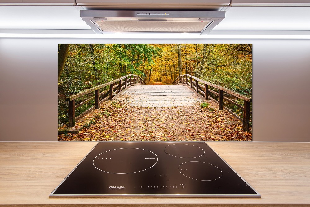 Cooker splashback Bridge in the Forest Autumn