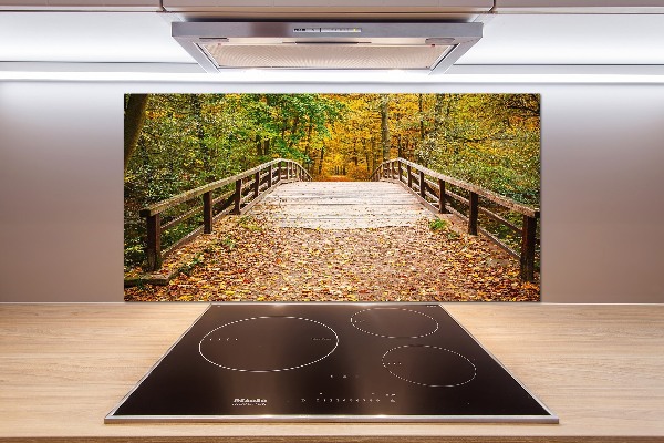 Cooker splashback Bridge in the Forest Autumn