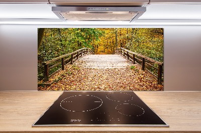 Cooker splashback Bridge in the Forest Autumn