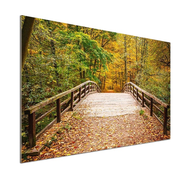 Cooker splashback Bridge in the Forest Autumn