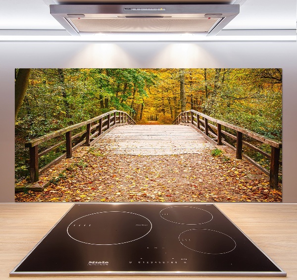 Cooker splashback Bridge in the Forest Autumn