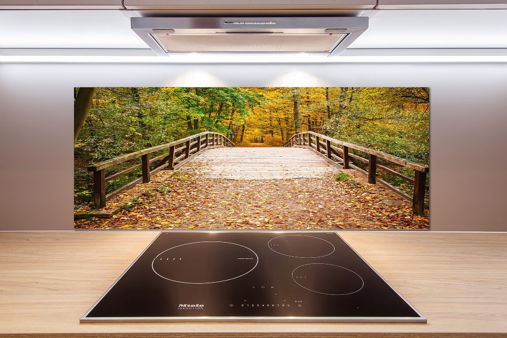 Cooker splashback Bridge in the Forest Autumn