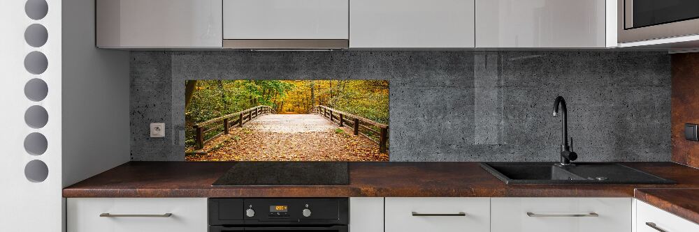 Cooker splashback Bridge in the Forest Autumn