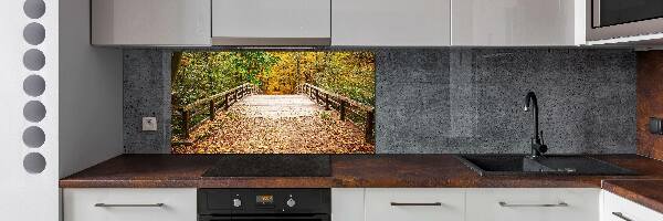 Cooker splashback Bridge in the Forest Autumn