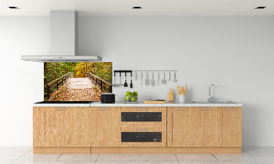 Cooker splashback Bridge in the Forest Autumn