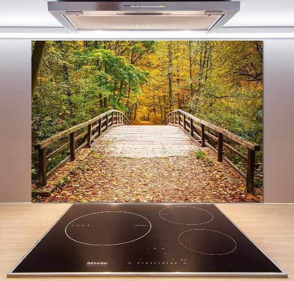 Cooker splashback Bridge in the Forest Autumn