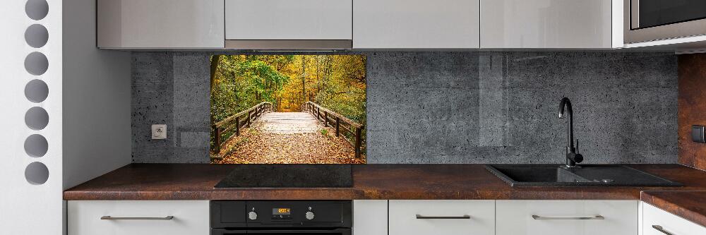 Cooker splashback Bridge in the Forest Autumn