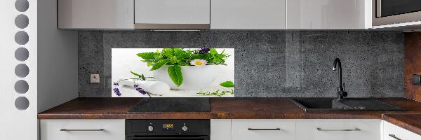 Cooker splashback Mortar and herbs