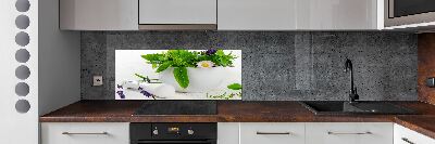 Cooker splashback Mortar and herbs