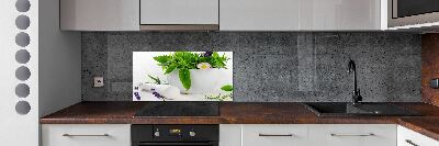 Cooker splashback Mortar and herbs