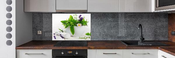 Cooker splashback Mortar and herbs