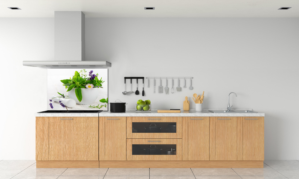 Cooker splashback Mortar and herbs