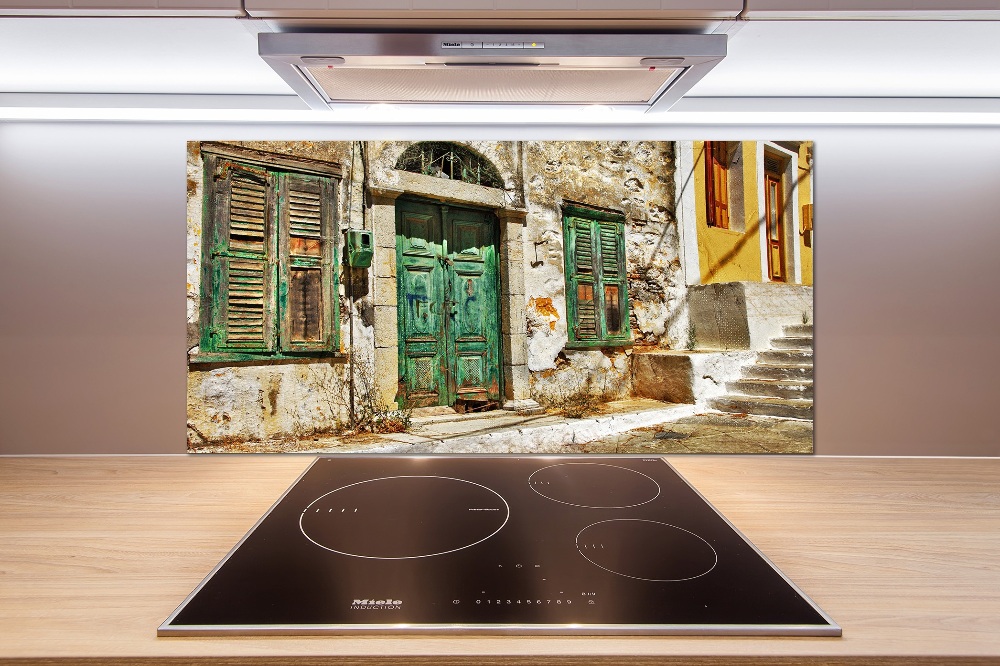 Cooker splashback Greek streets