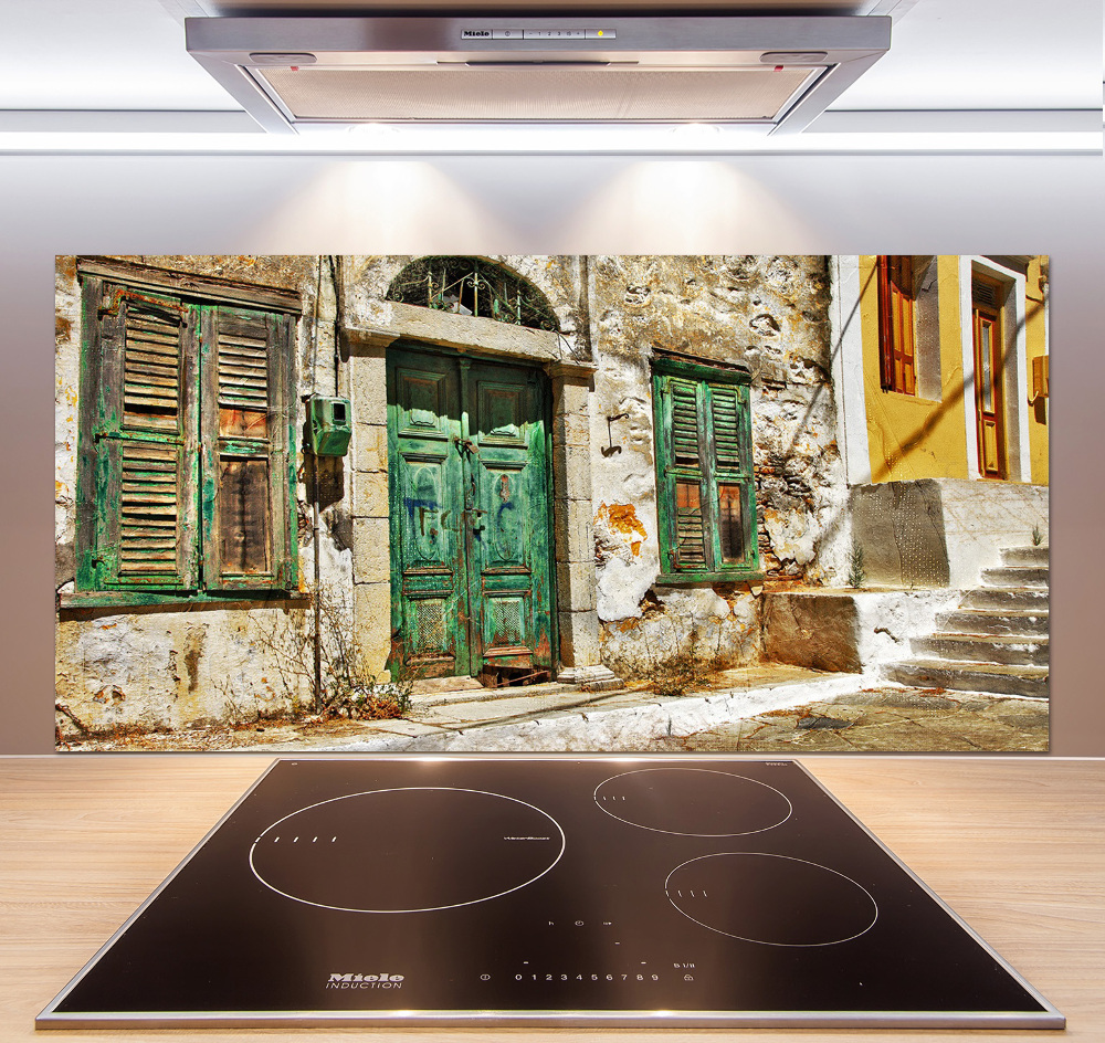 Cooker splashback Greek streets