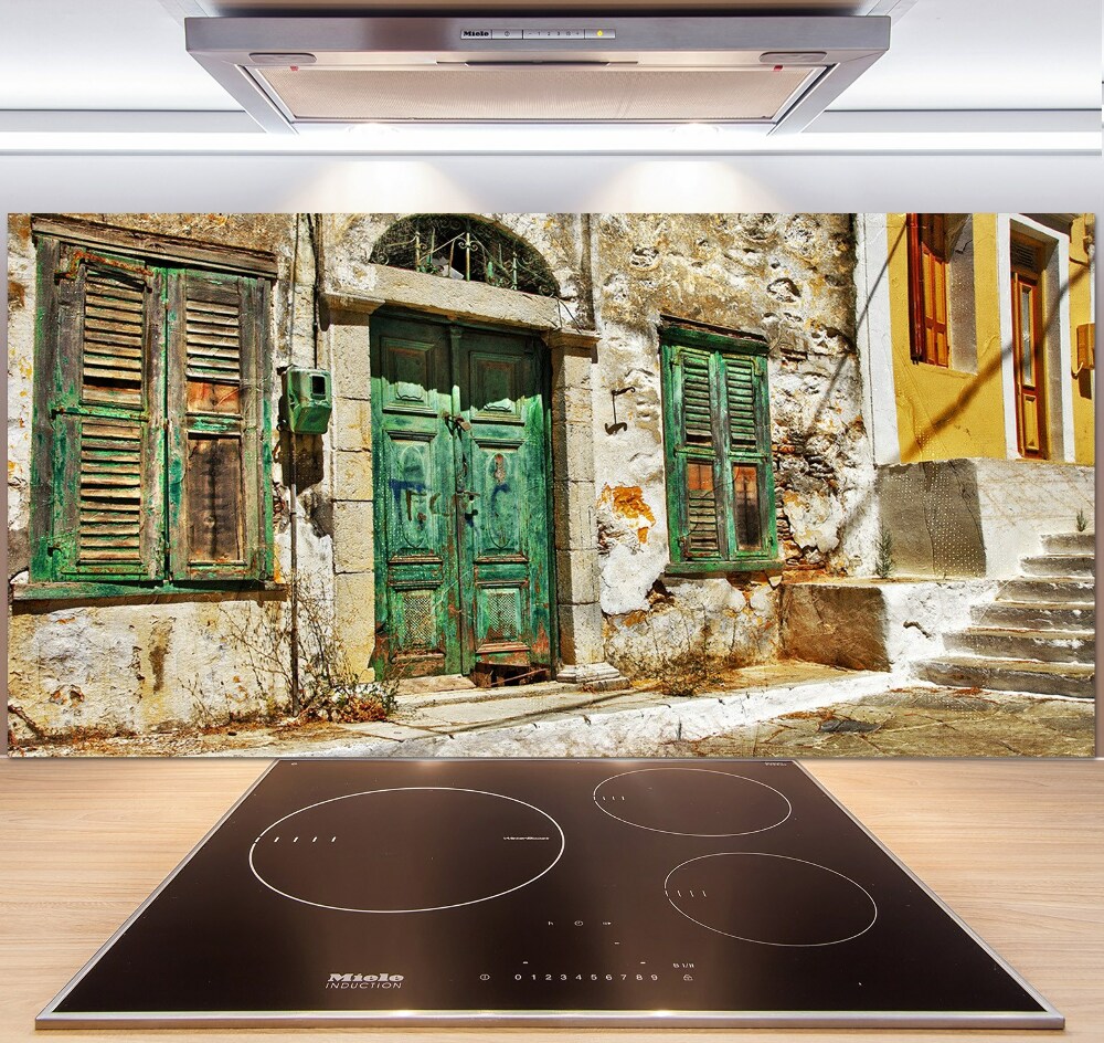 Cooker splashback Greek streets