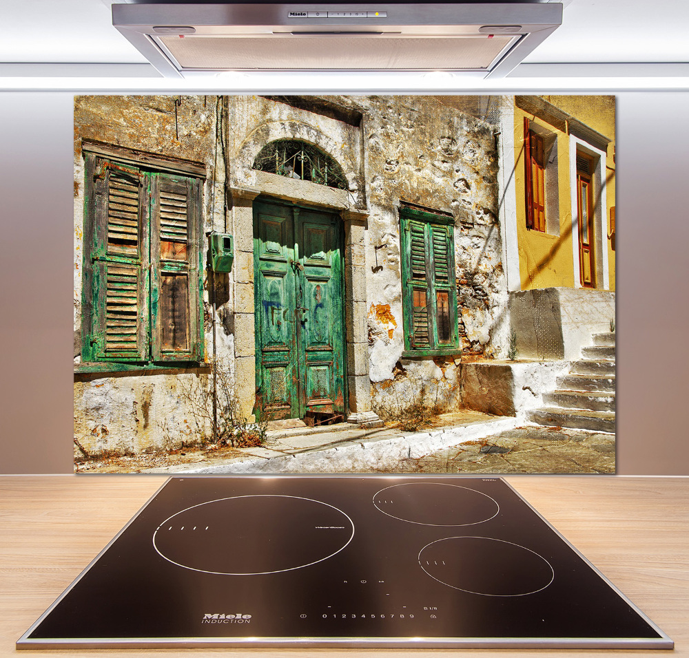 Cooker splashback Greek streets