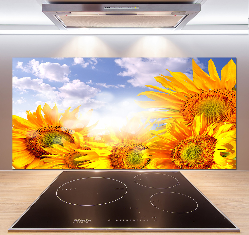 Cooker splashback Sunflowers