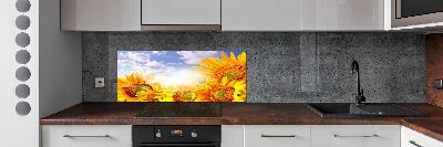 Cooker splashback Sunflowers