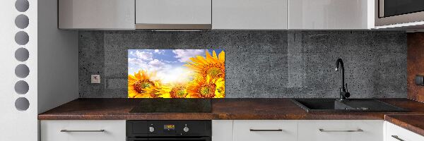 Cooker splashback Sunflowers