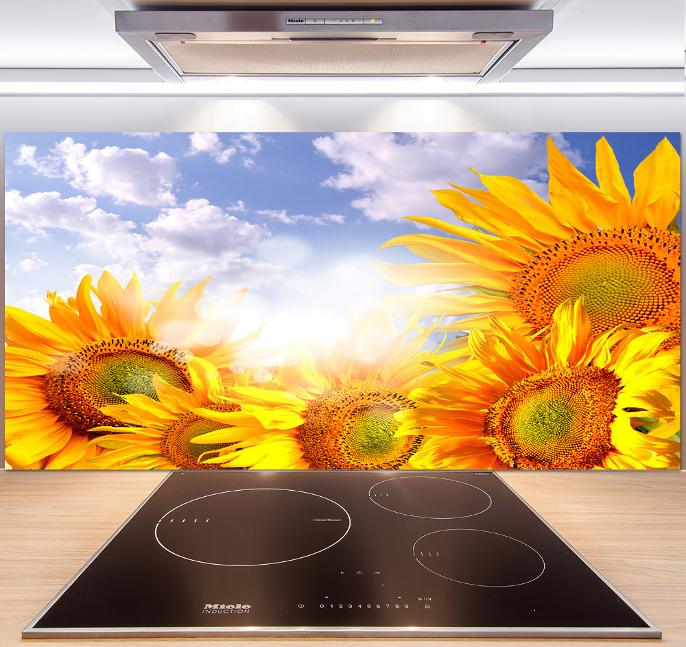 Cooker splashback Sunflowers