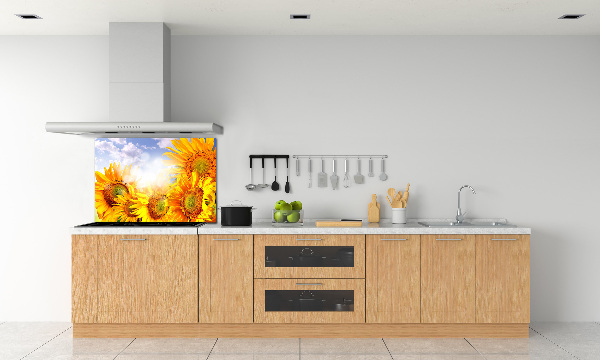 Cooker splashback Sunflowers