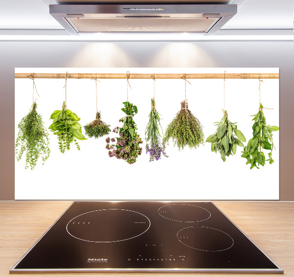 Cooker splashback Herbs on a string